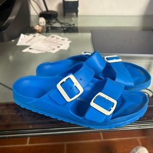 Birkenstock EU 39 US L8 M6 Arizona EVA Double Strap Blue/White Sandals